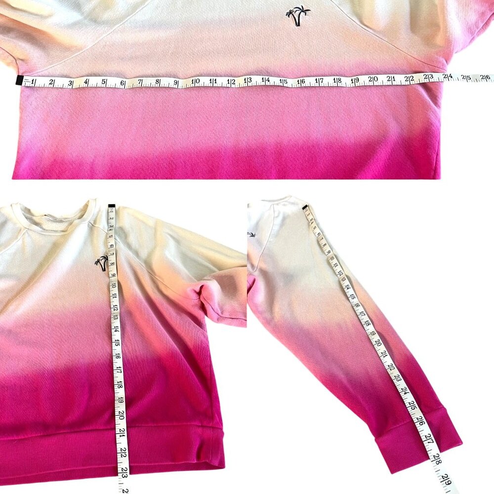 Marine Layer Ombre Palm Crewneck Sweatshirt in Cream and Pink - Picture 7 of 8